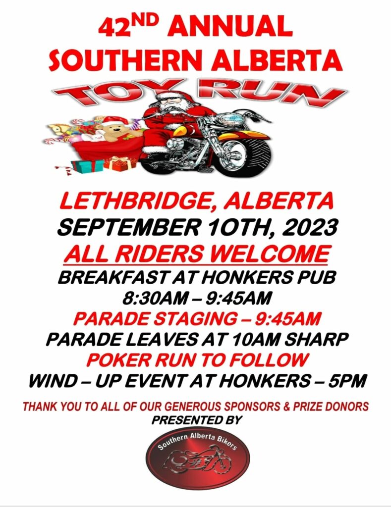 42nd Annual Southern Alberta Toy Run 2023 Lethbridge, Alberta, Canada